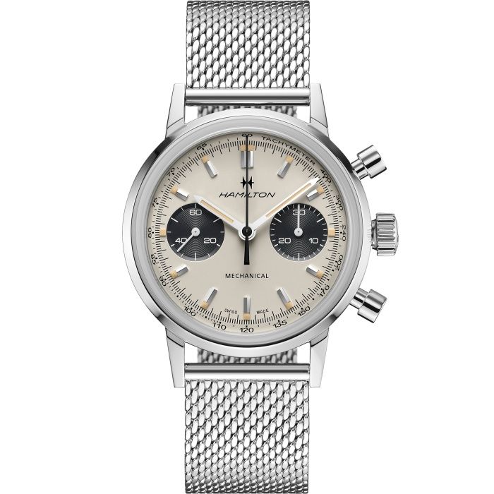 Hamilton Intra-Matic Chronograph H Stainless Steel / White / Mesh