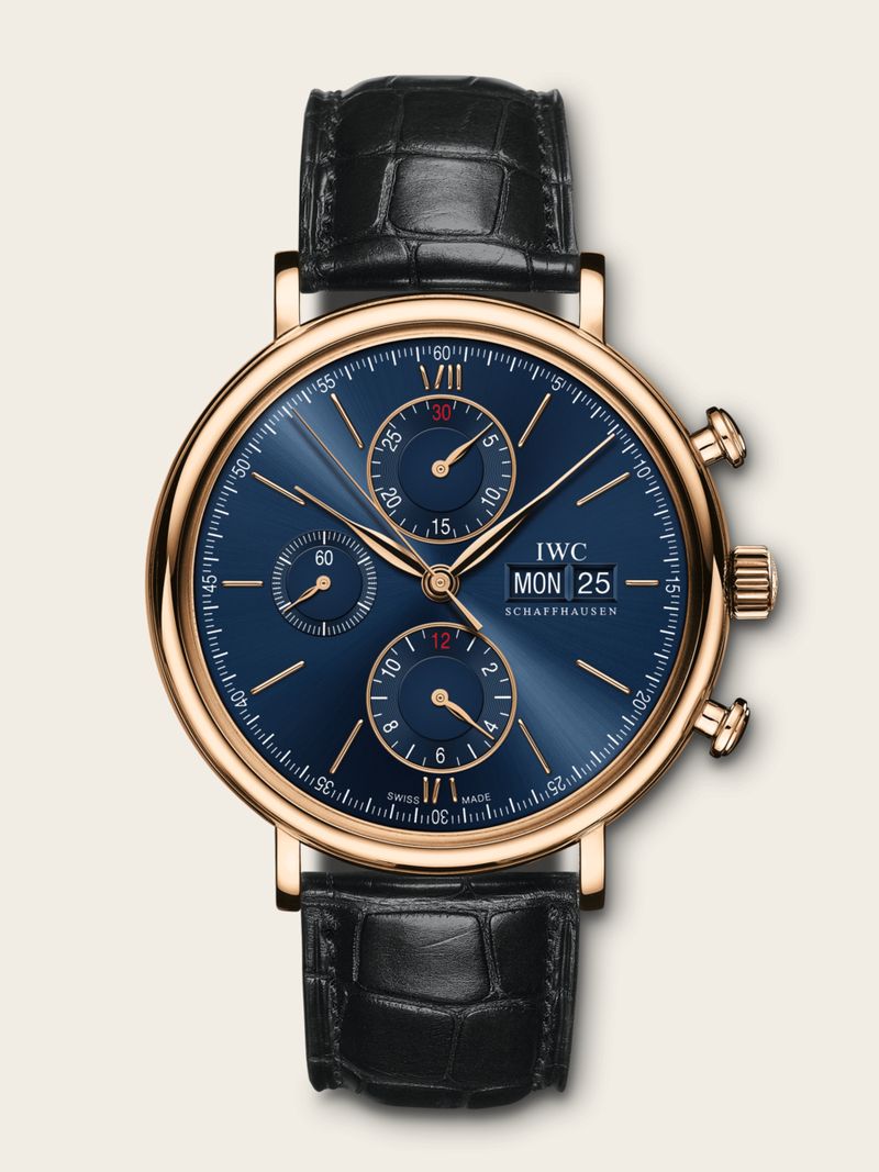 IWC Schaffhausen Portofino Chronograph Red Gold / Blue