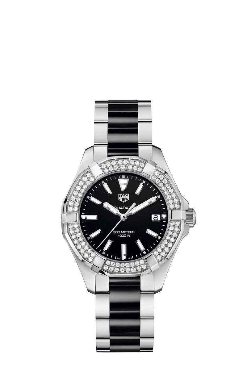 TAG Heuer Aquaracer 300M Quartz 35 Stainless Steel / Diamond / Black / Bracelet