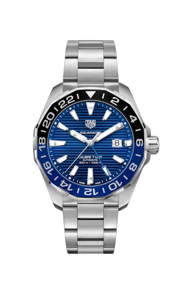 TAG Heuer Aquaracer 300M Calibre 7 GMT Stainless Steel / Blue / Bracelet