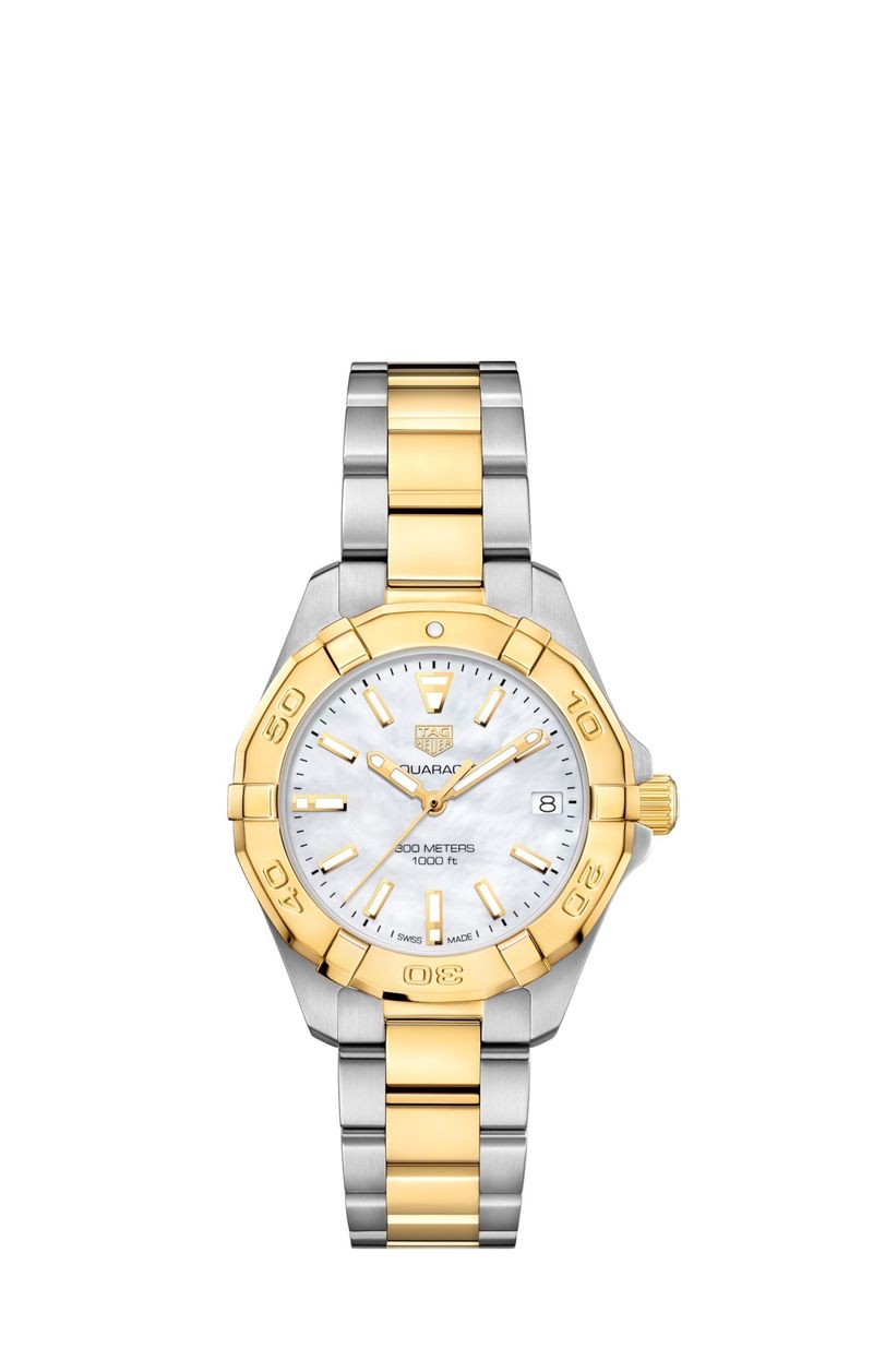 TAG Heuer Aquaracer 300M Quartz 32 Stainless Steel - Yellow Gold / MOP / Bracelet
