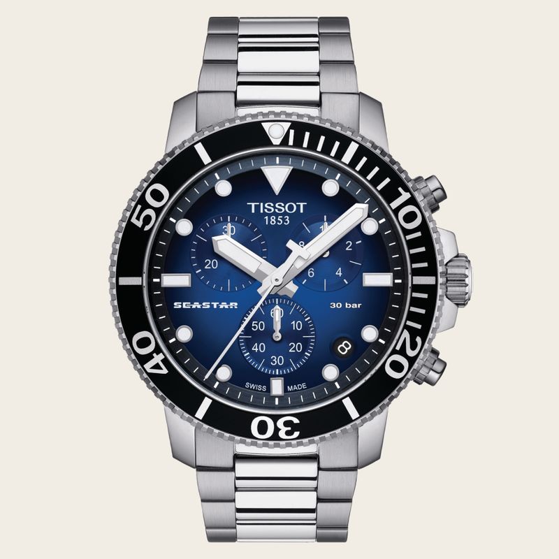 Tissot Seastar 1000 Chronograph Quartz 45.5 Stainless Steel / Gradient Blue / Bracelet